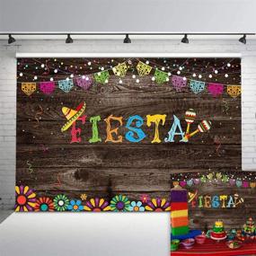 img 4 attached to 🎉 Mocsicka Vintage Wood Mexican Fiesta Backdrop - 7x5ft Vinyl Background for Fiesta Party, Sprinkles Banner with Bright Lights Fiesta Party Backdrops - Perfect Studio Props