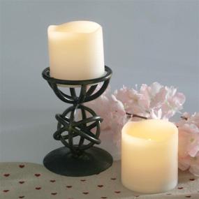 img 1 attached to 🕯️ Flameless Pillar Candles: 4-Pack LED Sets with Timer for Indoor/Outdoor Decoration, Home Party, Wedding - Battery Operated