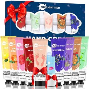 img 4 attached to 🎁 10-Pack Hand Cream Gift Set with Foot Cream & Lip Balm – Moisturizing Hand Lotion enriched with Shea Butter for Dry Cracked Hands Skin – Unique Christmas Stocking Stuffers Gift for Women, Wife, Mom, Grandma