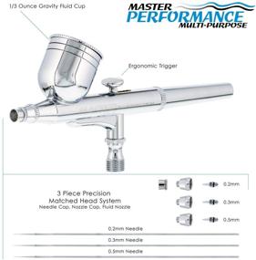 img 3 attached to 🎨 Master Performance G222 Pro Set Master Airbrush: Dual-Action Gravity Feed with 3 Nozzle Sets, Air Hose, and 1/3 oz Cup - Ideal for Spray Art, Auto, and Cake Decorating