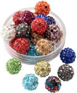 📿 100pcs 10mm mixed color rhinestone clay beads clay pave disco ball shamballa beads for jewelry making - ph pandahall logo