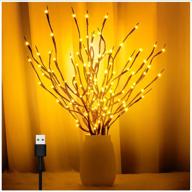 30-inch 60 led lighted twigs with usb plug - willow branches decorative lights for vase, artificial tree diy lights - outdoors & indoors - romantic home decor логотип