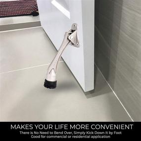 img 3 attached to 🚪 Enhanced Screw-in Type Safety Doorstop Holder with Kickdown Easy Step Door Stopper and Rubber Foot - 4 Inch, Antique Brass Finish