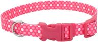 🐶 pet attire® pink polka dot adjustable dog collar: stylish & practical for small-sized dogs logo