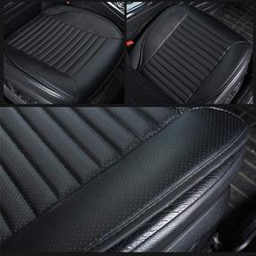 img 2 attached to 🚗 2-Pack Car Seat Cushion, Big Ant Sleek Design - Full Size Breathable Universal Four Seasons Interior Front or Back Seat Covers for Auto Supplies, Office Chair with PU Leather - Black