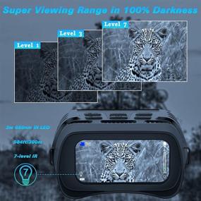 img 2 attached to 🔦 Digital Infrared Night Vision Binoculars - Complete Darkness Vision Goggles for Hunting, 984ft IR Night Vision Camera Binoculars for Shooting Adventure, with 32G Memory Card