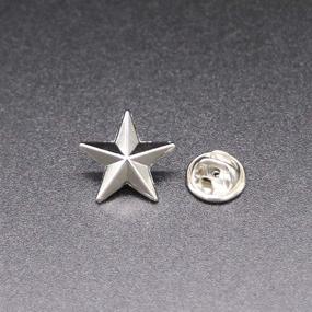 img 2 attached to 🌟 10-Piece Silver Star Badge Lapel Pins for Memorial Day, Veterans Day & 4th of July