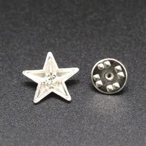 img 1 attached to 🌟 10-Piece Silver Star Badge Lapel Pins for Memorial Day, Veterans Day & 4th of July