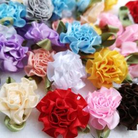 img 3 attached to 🎀 Chenkou Craft 40pcs Ribbon Flower Bows Carnation Appliques - Multi-Pack for Sewing Crafts