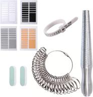 📏 complete ring sizing kit: ring multisizer, mandrel steel, adjusters, plastic gauge, and 2 polishing sticks logo