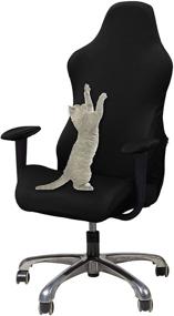 img 4 attached to 🎮 WOMACO Gaming Chair Slipcover - Stretchable Seat Cover for Leather Computer Reclining Racing Game Chairs - Ruffled Gamer Chair Protector - One-Size - Black