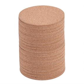 img 4 attached to 🧵 60-Pack 4-Inch Self-Adhesive Cork Rounds - Mini Cork Tiles Sheets for DIY Crafts, Coasters, and Wall Decor (0.08-Inch Thickness)