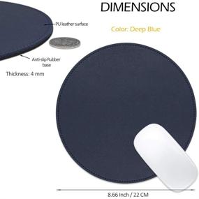 img 3 attached to ProElife Premium Cute Round Mouse Pad Mat Waterproof PU Leather 8