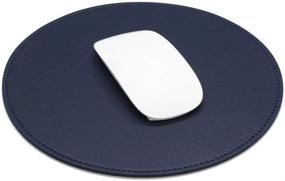 img 4 attached to ProElife Premium Cute Round Mouse Pad Mat Waterproof PU Leather 8