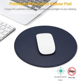 img 2 attached to ProElife Premium Cute Round Mouse Pad Mat Waterproof PU Leather 8