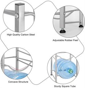 img 1 attached to 🚰 Silver 3-Tier Water Jug Rack - Water Bottle Holder & Organizer for 5 Gallon Bottles