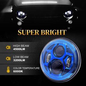 img 3 attached to DOT 7 Inch Round LED Headlights Compatible With Jeep Wrangler JK TJ LJ CJ Hummber H1 H2 (Blue)