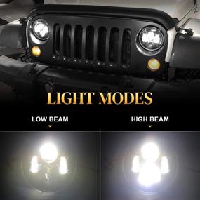 img 2 attached to DOT 7 Inch Round LED Headlights Compatible With Jeep Wrangler JK TJ LJ CJ Hummber H1 H2 (Blue)