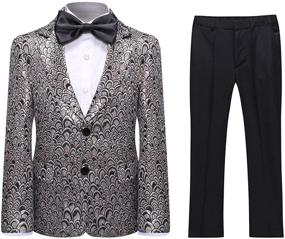 img 4 attached to Tuxedo Paisley Pieces Blazer Wedding Boys' Clothing for Suits & Sport Coats