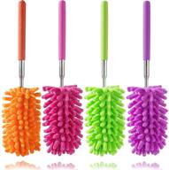 🧹 hand washable microfiber feather duster with extendable pole and detachable cleaning brush tool – ideal for office, car, window, furniture, ceiling fan logo