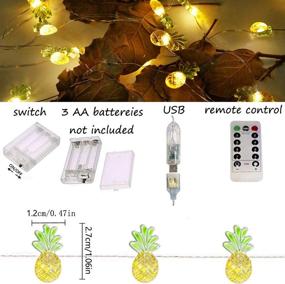 img 3 attached to 🍍 Versatile Pineapple LED Fairy String Lights: Waterproof, Battery or USB Powered with Remote Control - Ideal for Wedding, Party, Festival, Indoor & Outdoor Use - 40 LEDs, 8 Modes