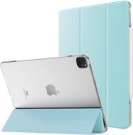 📱 moko ipad pro 12.9 case 2021 (5th gen) - ultra slim translucent hard back shell cover, sky blue, apple pencil charging support, auto wake/sleep logo