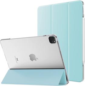 img 4 attached to 📱 MoKo iPad Pro 12.9 Case 2021 (5th Gen) - Ultra Slim Translucent Hard Back Shell Cover, Sky Blue, Apple Pencil Charging Support, Auto Wake/Sleep