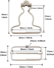 img 1 attached to 🔒 Amanaote 1.5" Inside Bottom Size Suspender Buckle: Durable Rectangle Buckle Sliding Bar for Secure Fit