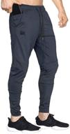 🩳 comfortable and functional: brokig mens lightweight gym jogger pants with zip pocket logo