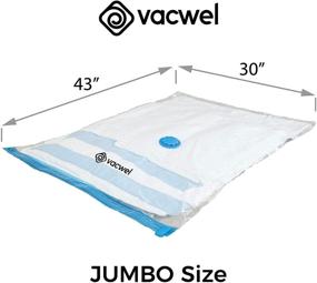 img 3 attached to 🧳 Maximize Closet Space with Vacwel Jumbo Vacuum Storage Bags – Pack of 8, XL Size 43x30” for Clothes, Quilts, Pillows - Extra Strong & Efficient