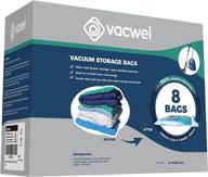 🧳 maximize closet space with vacwel jumbo vacuum storage bags – pack of 8, xl size 43x30” for clothes, quilts, pillows - extra strong & efficient логотип