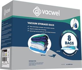 img 4 attached to 🧳 Maximize Closet Space with Vacwel Jumbo Vacuum Storage Bags – Pack of 8, XL Size 43x30” for Clothes, Quilts, Pillows - Extra Strong & Efficient