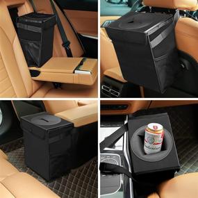 img 2 attached to 🚗 Leak-Proof Car Trash Can with Removable Lid - Waterproof Organizer & Garbage Bag for Road Trips - Must-Have Car Trash Bin - Perfect Gift