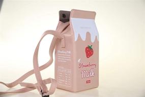 img 3 attached to Fashionable Faux Leather Milk Box Crossbody Bag with Printed Drink Bottle - Perfect for Women and Girls