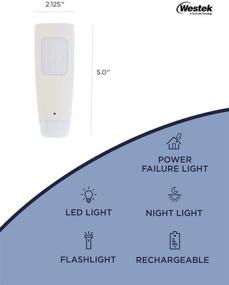 img 2 attached to 💡 Вестек Эмердженси Лайт, 2 шт: Многофункциональный светодиодный перезаряжаемый фонарь, фонарь для аварийного питания и ночник - ваши неотъемлемые фонари для отключения электроэнергии во время штормов и перерывов в электроснабжении - NL-PWFL AmerTac