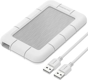img 4 attached to 📁 Sabrent EC-US2W: USB 2.0 to SATA/SSD External Shockproof Aluminum HDD Enclosure in White/Silver - Product Review and Buying Guide