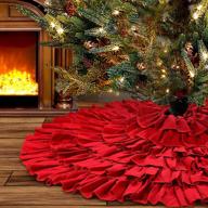 yuboo 48-inch christmas red ruffle tree skirt: 🎄 6-layer rustic farmhouse decoration for holiday party, tree ornaments логотип