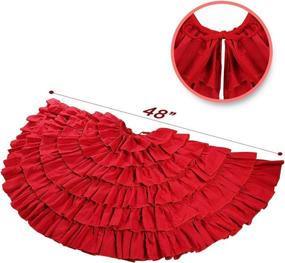 img 2 attached to Yuboo 48-Inch Christmas Red Ruffle Tree Skirt: 🎄 6-Layer Rustic Farmhouse Decoration for Holiday Party, Tree Ornaments