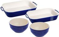 🍳 discover staub ceramic bakeware 4 pc dark: premium quality for perfect baking results логотип