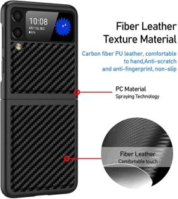 img 3 attached to 📱 MOSIKE Ultra-Slim Case for Samsung Galaxy Z Flip 3 - Black | Carbon Fiber Texture | Shockproof & Protective | Z Flip 3 5G (2021)