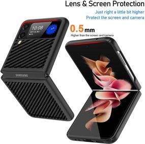 img 2 attached to 📱 MOSIKE Ultra-Slim Case for Samsung Galaxy Z Flip 3 - Black | Carbon Fiber Texture | Shockproof & Protective | Z Flip 3 5G (2021)