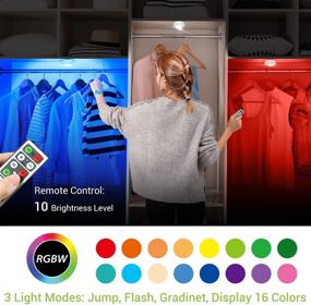 img 2 attached to 🌈 OxyLED Rechargeable Puck Lights - RGB Color Changing LED Closet Lights for Wireless Under Cabinet Lighting with 16 Colors | Dimmable Tap Light, Perfect for Kitchen Cupboard Wardrobe | 6 Pack