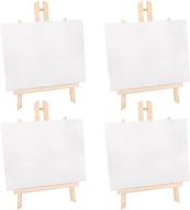 🎨 jekkis 4-pack easel set: premium wooden art easels with canvas, perfect for artists - adults & students logo