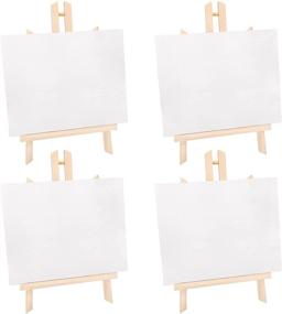 img 4 attached to 🎨 Jekkis 4-Pack Easel Set: Premium Wooden Art Easels with Canvas, Perfect for Artists - Adults & Students