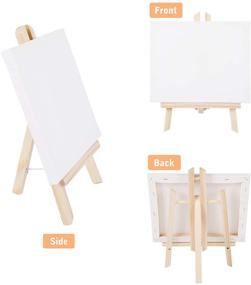 img 2 attached to 🎨 Jekkis 4-Pack Easel Set: Premium Wooden Art Easels with Canvas, Perfect for Artists - Adults & Students