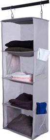 img 4 attached to 🗂️ Gray Shinetidy 4 Shelf Foldable Fabric Hanging Closet Organizer - Hanging Storage Shelves