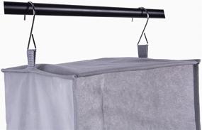 img 2 attached to 🗂️ Gray Shinetidy 4 Shelf Foldable Fabric Hanging Closet Organizer - Hanging Storage Shelves