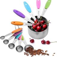 ultimate 10-piece set: colorful stainless steel measuring cups & spoons - liquid & dry - pyrex kitchen baking supplies logo