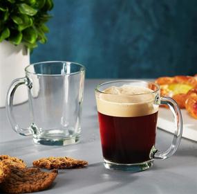 img 3 attached to ☕ Italian Glass Coffee Mugs by Godinger - Set of 4, 10oz. Hot Beverage Tea Cups