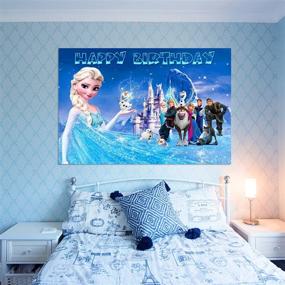 img 1 attached to Elsa Snow Queen Backdrop for Frozen Themed Party - 5 x 3 Feet Wall Decoration for Birthday Party, Ice and Snow Photography Banner, Ice Castle Background